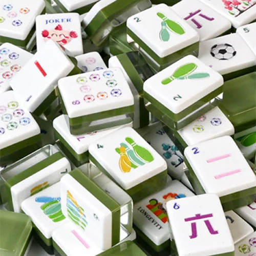 Army Green Acrylic Mahjong Tiles