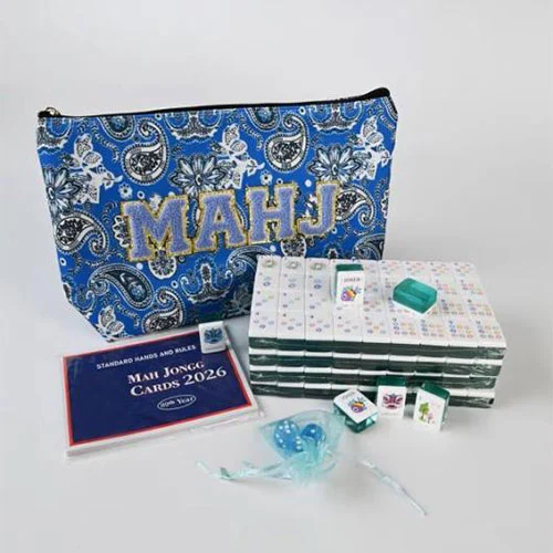 Blue Paisley American Mahjong Travel Set