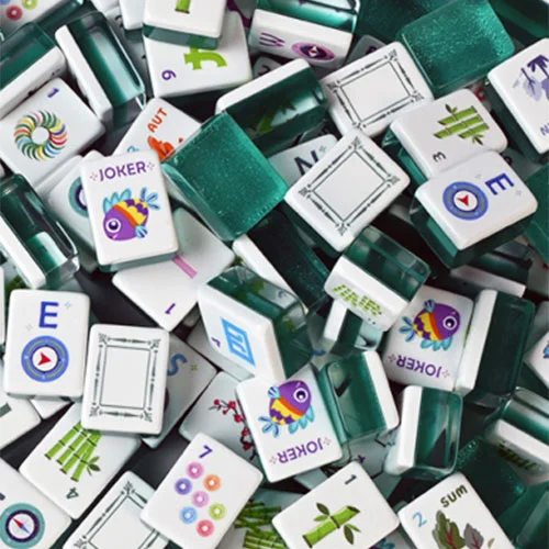 Emerald Green Crystal Clear Acrylic Mahjong Tiles