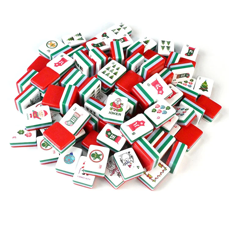 Festive Christmas Acrylic Mahjong Tiles