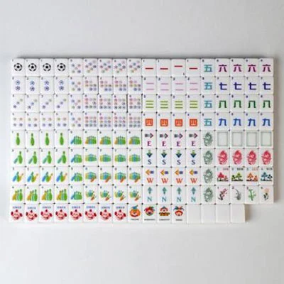 Pink Glitter Acrylic Mahjong Tiles