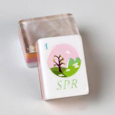 Lotus Pink Acrylic Mahjong Tiles