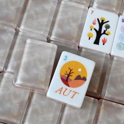 Lotus Pink Acrylic Mahjong Tiles