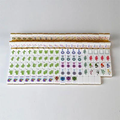 Minimal Floral Mahjong Set