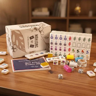 Minimal Floral Mahjong Set