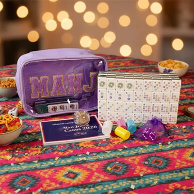 Purple Glitz Mahjong Set