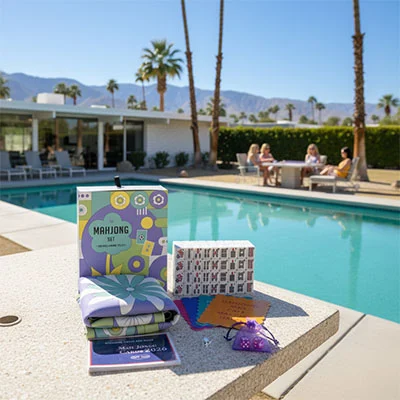 Retro Floral Mahjong Set