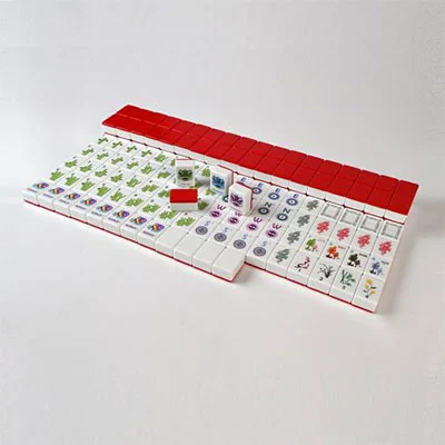 Vibrant Red Melamine Mahjong Tiles