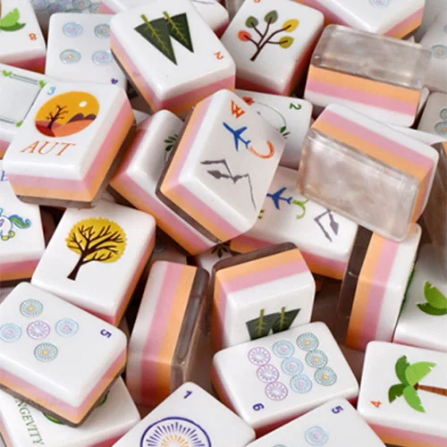 Lotus Pink Acrylic Mahjong Tiles