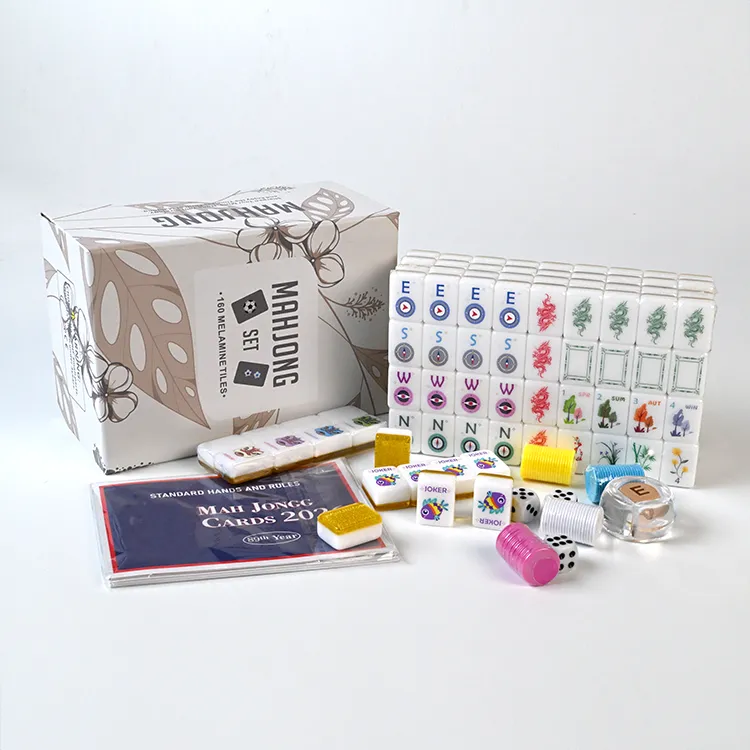 Minimal Floral Mahjong Set