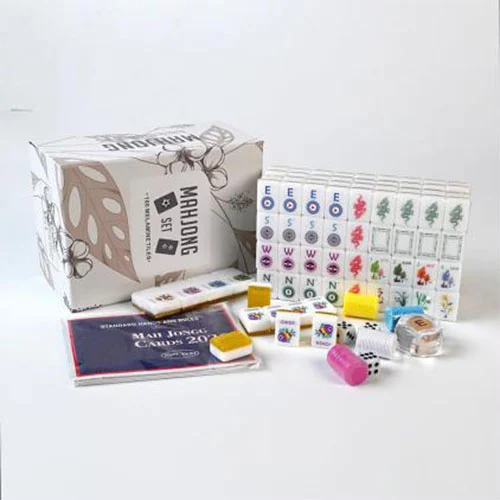 Minimal Floral Mahjong Set