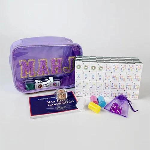 Purple Glitz Mahjong Set